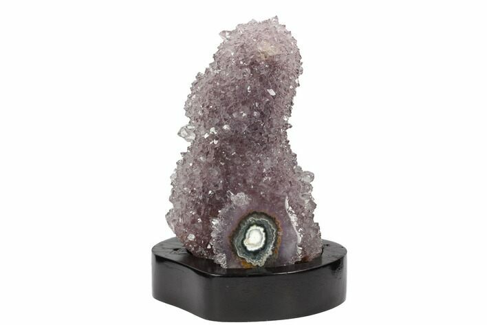 Tall, Amethyst Stalactite Formation With Wood Base - Uruguay #121277